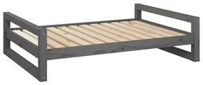 vidaXL Hondenmand 105,5x75,5x28 cm massief grenenhout grijs