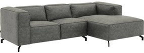 Goossens Bank Calvin grijs, micro leer, 2-zits, modern design