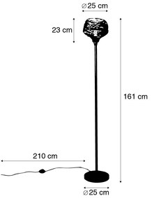 Design vloerlamp zwart 26 cm - Sarella Design E27 Binnenverlichting Lamp