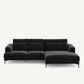 XL hoekbank rechts in chenille fluweel, MARSILE