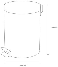 Differnz pedaalemmer 5 liter mat chroom