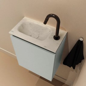 Mondiaz Ture DLux toiletmeubel 40cm greey met wastafel opalo links met kraangat