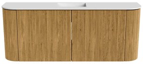 Mondiaz Joya 105cm toiletmeubel ronding links/rechts oak met wastafel faye midden 1 kraangat talc