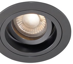 Set van 6 Moderne inbouwspot gunmetal GU10 50mm rond kantelbaar - Chuck GU10 Binnenverlichting Lamp