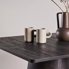 Vierkante Eettafel Met Ronde Voet Mocca - 80 X 80cm.