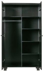 Woood Dennis Stoere Landelijke Kledingkast Zwart - 111x55x202cm.