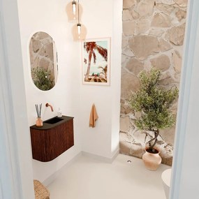 Mondiaz Joya 50cm toiletmeubel ronding links ruby met wastafel faye rechts zonder kraangat urban
