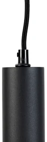 Eettafel / Eetkamer Moderne hanglamp zwart met smoke glas 5-lichts - Clayton Modern E27 bol / globe / rond Binnenverlichting Lamp
