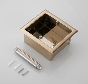 Saniclear Brass inbouw toiletrol houder zonder klep geborsteld messing - mat goud