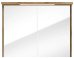 Fontana Grado spiegelkast met verlichting 80cm 2 deuren warm eiken
