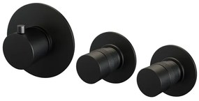 Brauer Black Edition inbouwthermostaat - met inbouwdeel - 3 carving knoppen - mat zwart 5-S-088
