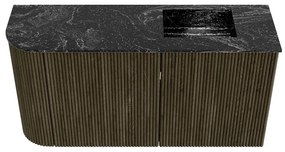Mondiaz Joya DLux 80cm toiletmeubel ronding links shadow met wastafel faye rechts 1 kraangat lava