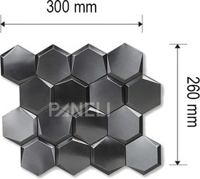 Zelfklevende 3D Tegel Cubi Metal - 26 cm x 30 cm x 0.60 cm | 0.5 kg | Paneli zelfklevende steenstrips