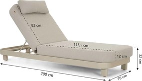 Santika Furniture Santika Nanda Ligbed Aluminium Zand/Beige