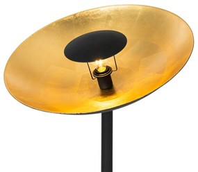 Industriële vloerlamp zwart met gouden binnenkant 60 cm - Magnax Industriele / Industrie / Industrial E27 rond Binnenverlichting Lamp