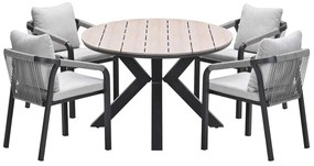 Garden Impressions Tarera tuinset 5-delig taupe - Tulli tuintafel 180x115 cm - light teak vironwood