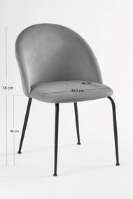 Set 4 Black Dalnia Fluwelen Stoelen