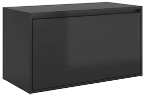 vidaXL Halbank 80x40x45 cm spaanplaat hoogglans zwart