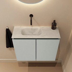 Mondiaz Ture DLux toiletmeubel 60cm greey met wastafel opalo links zonder kraangat