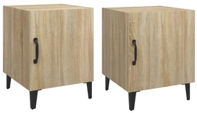 vidaXL Nachtkastjes 2 st bewerkt hout sonoma eikenkleurig