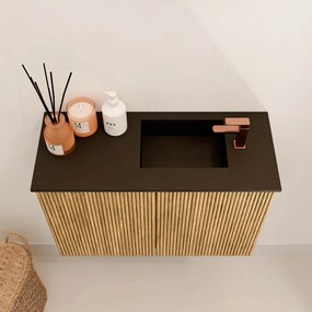 Mondiaz Joya 60cm toiletmeubel oak met wastafel faye rechts 1 kraangat urban