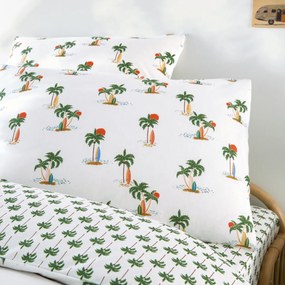 Kussensloop voor kinderen in 50% gerecycled katoen, palmboomprint, TAPAHI