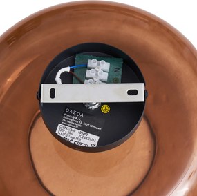 Retro plafondlamp zwart met brons glas - Bizle