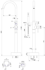 Best Design Nero Sonnau vrijstaande badkraan mat zwart