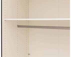 Goossens Kledingkast Easy Storage Sdk, 303 cm breed, 220 cm hoog, 2x 3 paneel glas schuifdeuren en 1x 3 paneel spiegel schuifdeur midden