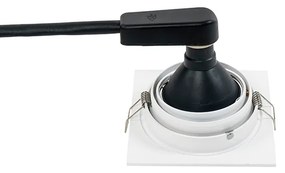 Vierkante inbouwspot wit verstelbaar - Chuck 70