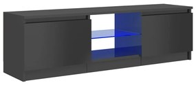vidaXL Tv-meubel met LED-verlichting 120x30x35,5 cm hoogglans grijs