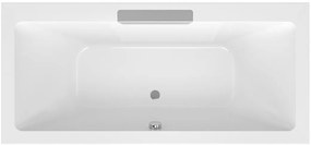 Polysan Monolith Cascata half vrijstaand bad met RVS waterval uitloop 185x85cm