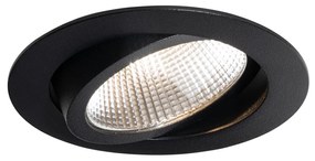 Inbouwspot zwart 9,5cm incl. LED 1015 lm dimbaar IP23 - Gaius