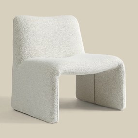 Gebogen Fauteuil Creme Stof