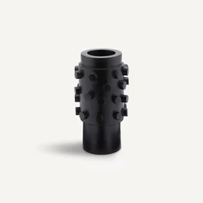 Vaas in gezwart mangohout, H28 cm, Daipur