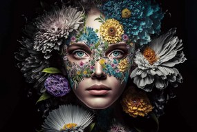 Glasschilderij Camouflage Woman 80x120cm