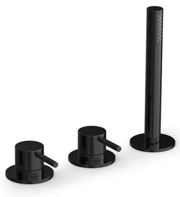 Hotbath COBBER Badrandcombinatie één hendel mengkraan z Gepolijst zwart PVD CB075PBP