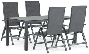 Tuinset 4 personen 180 cm Aluminium/textileen Grijs Hartman Sitges/Mateo