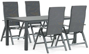 Tuinset 4 personen 180 cm Aluminium/textileen Grijs Hartman Sitges/Mateo
