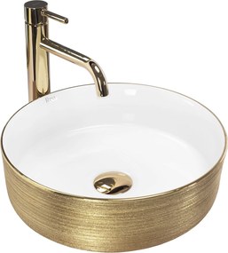 Opzetwastafel Rea Sami White Brush Gold