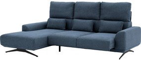 Goossens Excellent Bank Princess blauw, stof, 2,5-zits, elegant chic met chaise longue links