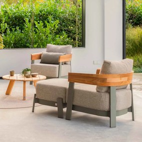 4 Seasons Outdoor Cosmic loungetafel Ø65 cm antractiet - teak