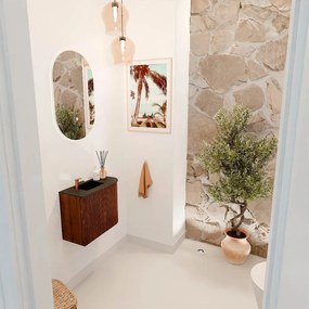 Mondiaz Joya 50cm toiletmeubel ronding rechts ruby met wastafel faye links 1 kraangat urban