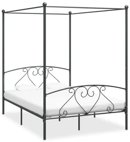 vidaXL Hemelbedframe metaal grijs 160x200 cm