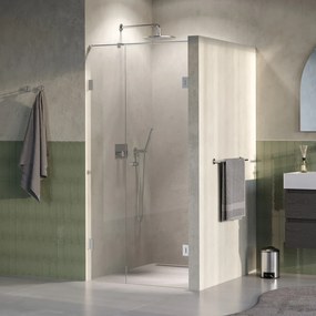 Brauer Void Carving profielloze nisdeur 100cm met draaideur 60cm aan muur RVS geborsteld PVD