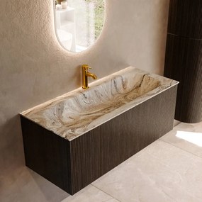 Mondiaz Kurve-dlux 110cm badmeubel shadow met 1 lade en wastafel big medium midden 1 kraangat glace