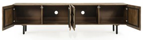 Eleonora Felix Tv-meubel Mangohout Met Vierkantjes 214 Cm - 214x41.5x54cm.