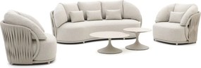 + 15% kassakorting | Stoel-bank loungeset SUNS | 5 personen | Loungeset Beige | Aluminium | Kees Smit Tuinmeubelen