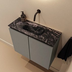 Mondiaz Ture DLux toiletmeubel 60cm smoke met wastafel lava midden zonder kraangat