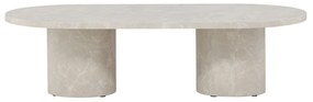 Hoge Beige Ovale Salontafel - 60 X 120cm.